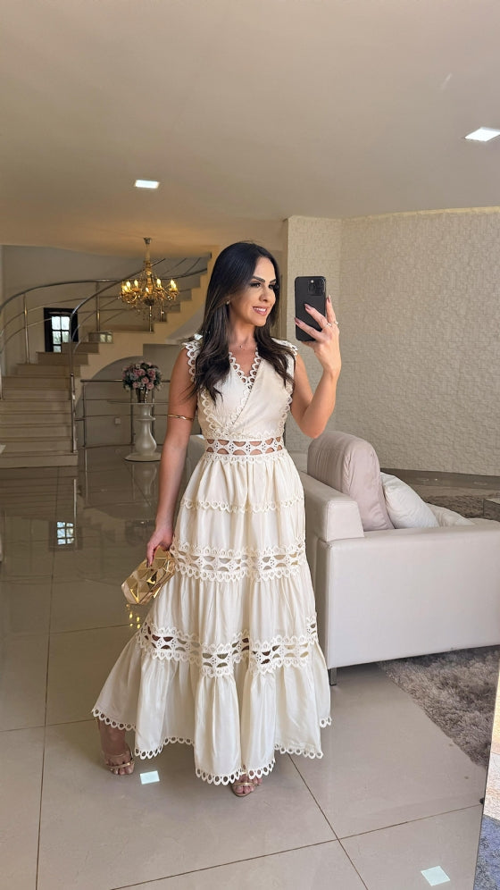 Vestido Graziele Areia