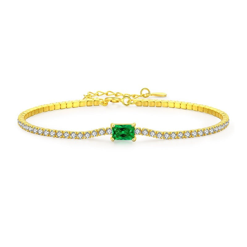 Pulseira Esmeralda Cravejado em Zircônias