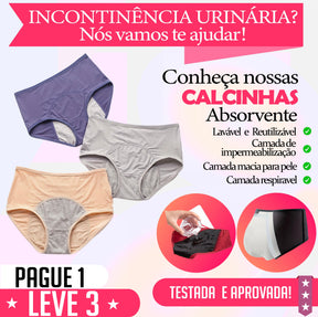 Calcinha Absorvente - DryProtect (PAGUE 1 LEVE 3)