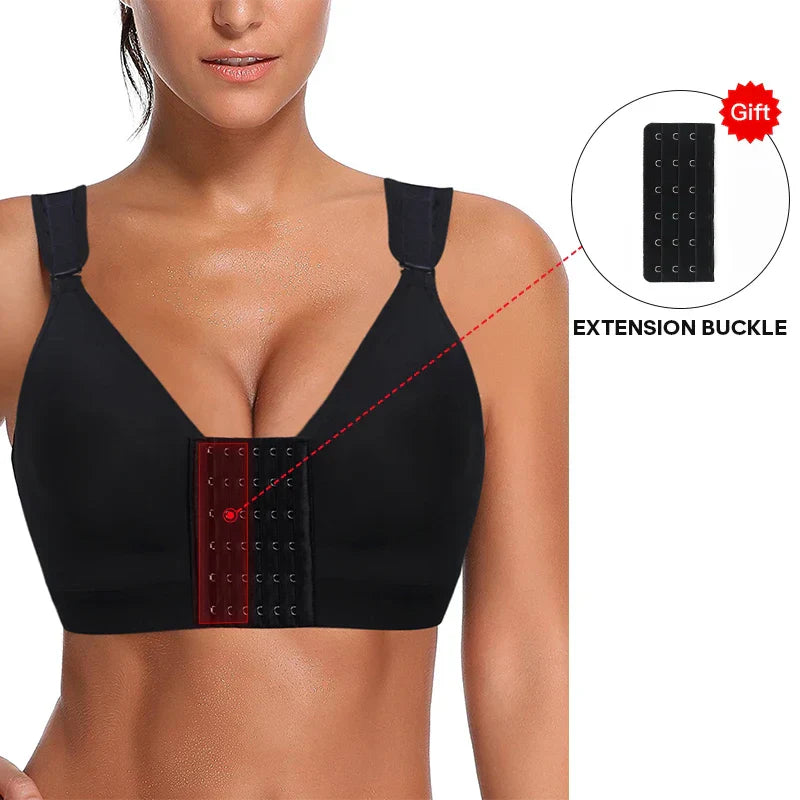 Burvogue Bras Women Seamless Padded Push Up Post-Surgery Bra Front Closure Brassiere Vest Underwear Gather Adjustable Sports Bra