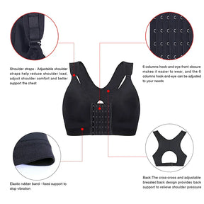 Burvogue Bras Women Seamless Padded Push Up Post-Surgery Bra Front Closure Brassiere Vest Underwear Gather Adjustable Sports Bra