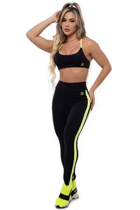 Conjunto Legging e Top Legday Preto/Neon