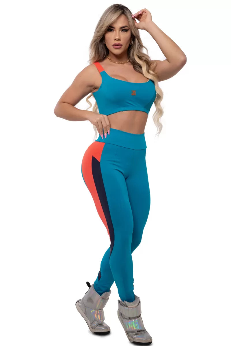 Conjunto Legging e Top Shapewear Petróleo